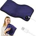 USB Heating Pad, Portable Travel Heat Pads for Car Airplane, 5V  3 Heat Settings, car Heating pad,Small Heating pad 16"x 12", Hot Therapy for Pain Relief Abdomen Cramps,Navy Blue