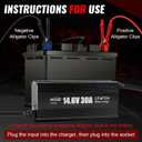 12V 30A LiFePO4 Battery Charger, 14.6V Lithium Battery Charger, Fast Charging, Over-Current and Over-Voltage Protection for 12V Lithium Iron Phosphate Batteries