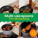 Riveira Premium Brown Bamboo Wooden Spoons for Cooking Set of 9  Premium Brown Bamboo Wooden Cooking Utensils, Wooden Spatula, Wooden Spoon - Premium Quality Wooden Utensil Set for Non-Toxic Cooking