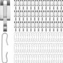 Moxweyeni 96 Pieces Heat Cable Roof Gutter Clips Christmas Light Clips 1.8" De Icing Cable Xmas Light Hooks and Spacers Set Outdoor Decor