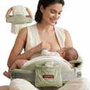 Momcozy CozyPro Nursing Pillow - All Around Lumbar & Arm Support - Safety Guard, Firm & Springy Memory Foam-Stable, Ergonomic Support, Easier Breastfeeding, Wider Cushion, Adjustable, Removable Cover