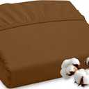 ROYALE LINENS 300 Thread Count 100% Long Staple Combed Cotton Fitted Sheet King - Super Soft Deep Pocket Bottom Sheet - Fitted Sheets Only - Elastic Sheets (King, Chocolate)