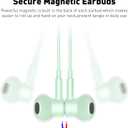 USB C Headphones Wired Type C Earphones for Samsung/Galaxy S26 S25 S24 Plus S23 S22 S21 S20 Ultra Magnetic Corded Earbuds for iPhone 15 Pro Max 16 16e 17 17e Air for Apple/Android Ear Buds Mint
