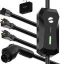 Level 1/2 EV Charger, 16A 110-240V Portable EV Charger with 25FT Cable, Home Electric Vehicle Charging Stations with NEMA 6-20 Plug NEMA 5-15 Adapter for All J1772 EVs
