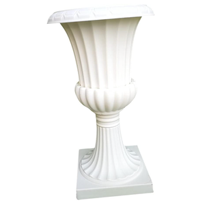 White Classic Urn Planter, Roman Column Flower Pot, Plant Container Decorative Pots Flower Planters for Indoor Outdoor Garden