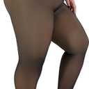 Plus Size Fleece Lined Tights Leggings for Women, Plus Size Tights Winter Warm Thermal Translucent Pantyhose (3X-Large-4X-Large, Black)