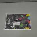 50 Pcs Neon Candy Goodie Bags Let's Glow in The Dark Party Supplies Plastic Colorful Treat Bags Neon Gift Wrap Decor with Die Cut Handles for Glow Birthday Party Decoration (Black)