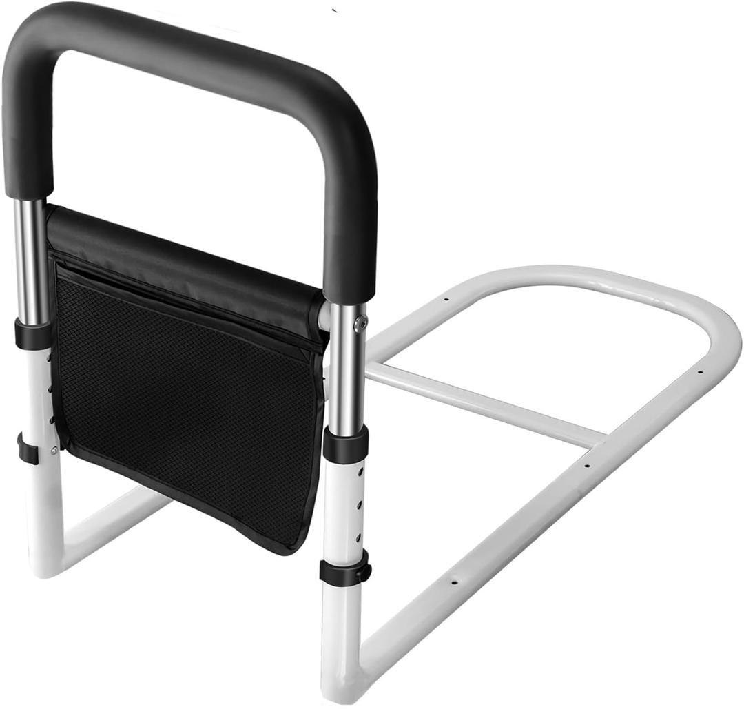 Bed Rails for Ederly Adults Safety, Bed Assist Rails for Seniors Fall Prevent Adjustable Height for Grab Bar Fits King Queen Full Twin Bed