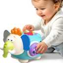 iPlay, iLearn Baby Elephant Activity Cube, Infant Busy Cube Montessori Toy for 1 Year Old, Babies Carseat Plane Travel Toy, Toddler Sensory Development Learning Birthday Gift 6-9-12-18 Months 2 3 Year