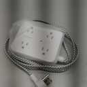 Surge Protector Power Strip - HANYCONY 8 Outlets 4 USB (2 USB C) Charging Ports, Multi Plug Outlet Extender, 5Ft Braided Extension Cord, Flat Plug Wall Mount Desk Charging Station for Home Office ETL (White)