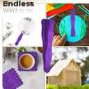 Manaloom Pack of 500 Curved Craft Sticks - 8" Birchwood Popsicle Sticks for Crafts, Jumbo Craft Sticks for Fan Handles, Wedding Programs, DIY Crafting Supplies, (Purple)