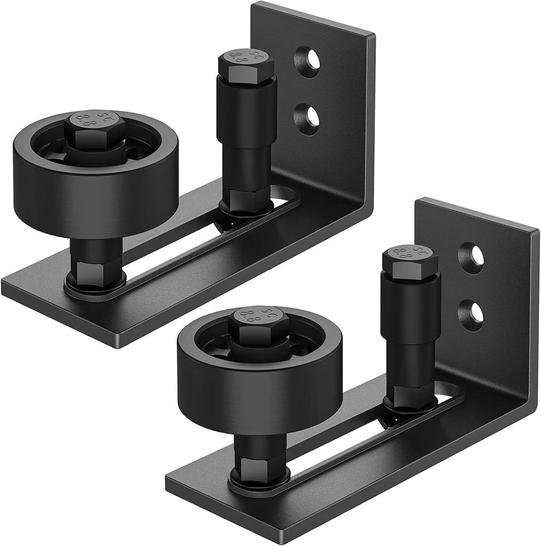 Heavy Duty Sliding Barn Door Floor Guide, Adjustable Roller, Wall Mount System, Flush Bottom Design, Floor Guide for Barn Door Panel Non-Damage(8 in 1), 2 Pack