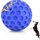 Indestructible Squeaky Dog Ball, Relieves Anxiety, Cleans Teeth, Interactive Chew Toy for Aggressive Chewers, Dog Toy for Large Breeds, Outdoor Waterproof (Blue)
