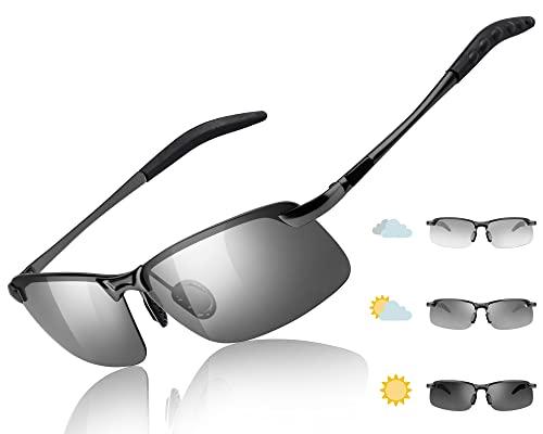 Myiaur Polarized Photochromic Z87 Sunglasses for Men, Day and Night Safety Sun Glasses UV 400 Protection