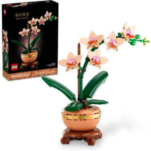 LEGO Botanicals Mini Orchid Building Set - Artificial, Fake Orchid for Home Decor, Adults Ages 18+ - Gift for Mothers Day - Indoor Plant Decorations for Table, Desk, Office - 10343