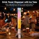 Mimosa Tower Dispenser,3L Drink Tower with Ice Tube & LED Light, 3.17 Qt./100oz Upgrade Tabletop Beer Towers Dispenser with Leakproof Spigot & Brush for Juice Beverage, Parties Bars Restaurants