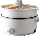 Hot Pot Electric with Steamer, 3L Ramen Cooker, Portable Cooker, Non-Stick Frying Pan, Sauté Pan (Hot Pot + Steamer) (Hot Pot + Steamer)