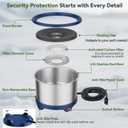 6.5L Heated Water Bowl, Stainless Steel Outdoor Heated Dog Bowl with Anti-Chew Cord, Large Capacity Heated Pet Slow Drinking Dish Provide Warm Water in Winter for Dogs (Blue)