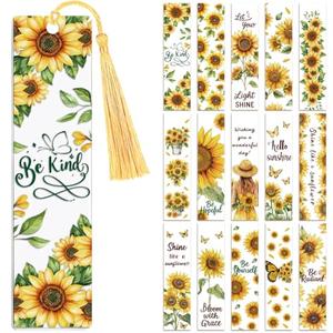 Peacoblue 30pcs UV DTF Bookmarks Transfer Stickers Wraps Sunflower Series for Women Men Reading, Waterproof Bookmarkers Decal(No Blank Bookmarks) for Acrylic Plastic Metal Blank Bookmark