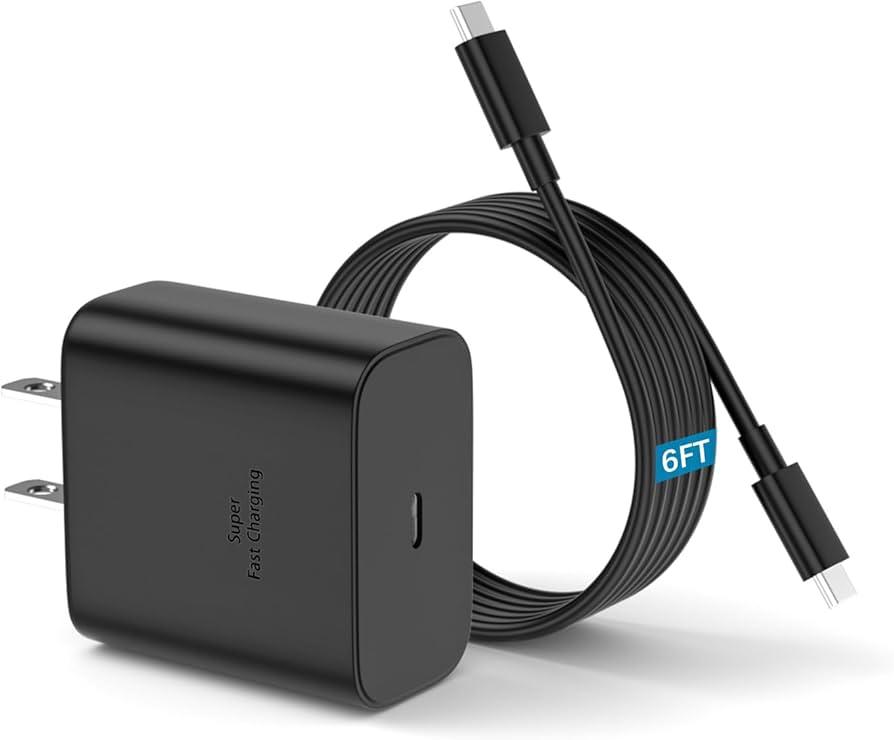 45W Super Fast Charger USB C, 1 Pack PPS Type C Charging Block with 6FT USB-C Phone Cable for Samsung Galaxy S25 +/Ultra /S24 S23 S22 +/Ultra/ S21 S20/Tab S9, iPhone 17/16/15 and More