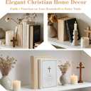 Neatmeat Decorative Books for Home Decor  Faux Book Set with Hidden Storage  Neutral Coffee Table Books for Living Room, Entryway, Bookshelf Styling  Christian Home Decor (Yellow-beige)