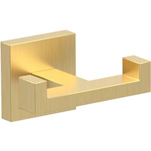 BOZWELL Double Towel Hooks for Bathroom Light Brushed Gold Wall MountSimple Modern Square Style Coat Robe HookStainless Steel Heavy Duty Door Hanger for Bathroom Bedroom Kitchen Hotel Pool 1502-G-1