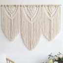 Achart Macrame Wall Hanging Large- Boho Wall Decor- large wall art- Wall Decor Living Room- Macrame Tapestry Boho Decor for Bedroom (Beige-C)