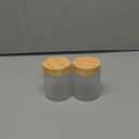 2 Pcs 100 Grams/100 ML Empty Glass Jars Frosted Glass Cosmetic Cream Jar Bottles Pot Wood Grain Lid Refillable Container Cream Box Lotion Face Cream Jar DIY Makeup Lip Balm Eyeshadow