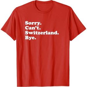 Men Women Boys or Girls Funny Switzerland T-Shirt (Small, Red)