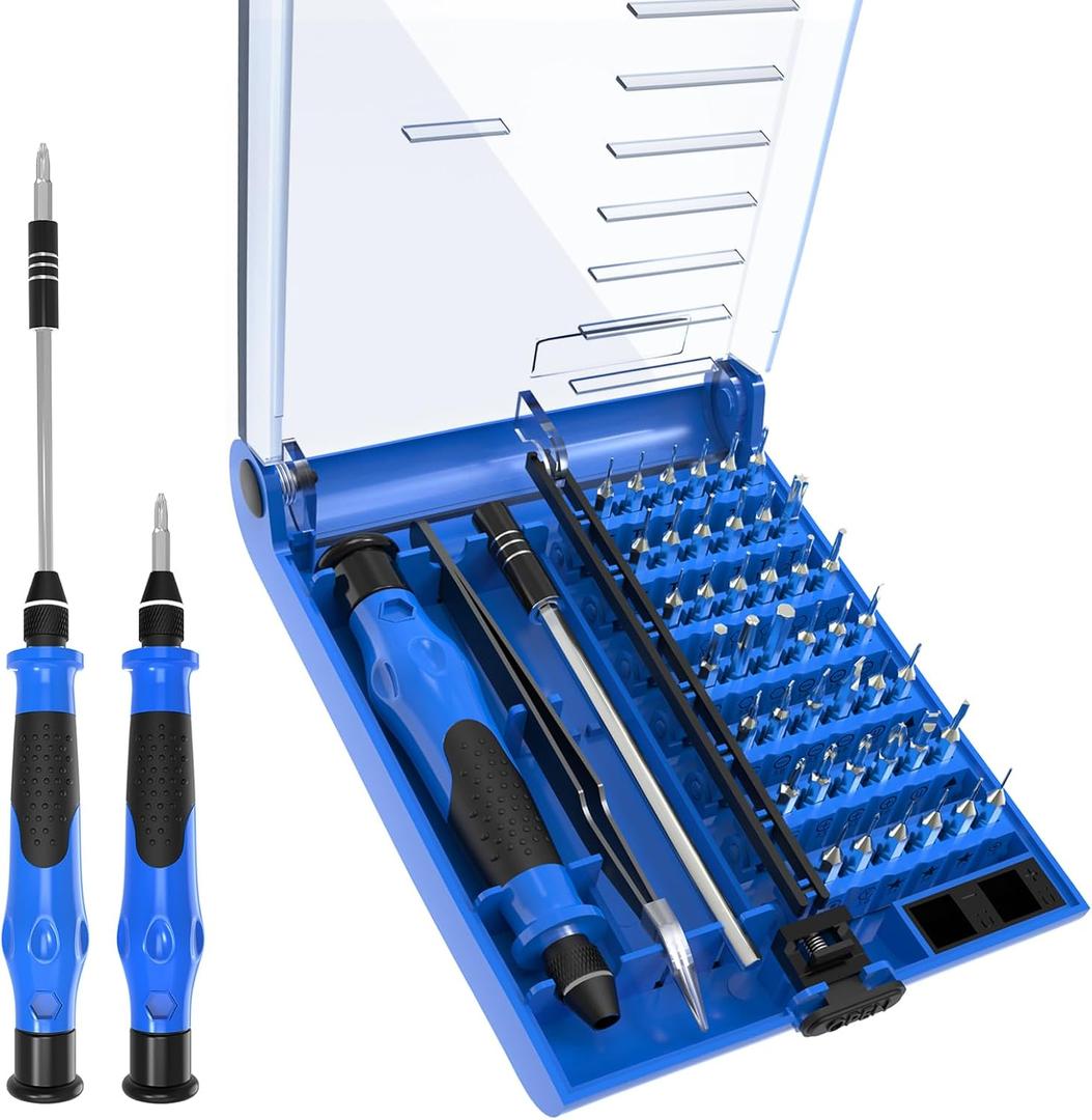 Mini Screwdriver Set with 42 Bits, VCELINK 45 in 1 Small Precision Magnetic Tiny Screwdriver Bit Kit with Tweezers & Extension Shaft for Laptop, PC, Phone, Computer, Game Console (Blue)