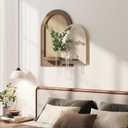 3D Textured Neutral Abstract Wall Art Decor With Shelf, Boho Beige and Brown Artwork for Walls With Green Accent, Modern Minimalist Wall Decor for Living Room, Hallway, Kitchen, Bedroom, Office 24x24