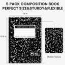 Marble Composition Notebook, 5-Pack Bulk Composition Notebooks Wide Ruled, 100 Sheets (200 Pages) 7-1/2" x 9-3/4" Marble Notebooks Wide Ruled, Classroom Must Haves-School Supplies College.