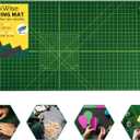 Large 23" x 47" Self Healing Sewing Mat, WerkWise Rotary Cutting Board, Double Sided 5-Ply 23x47 Inch Mat for Quilting, Sewing, Fabric, & Crafts, Designed for Use with Rotary Cutters (Green & Black)