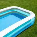 Kids Splash Pool Inflatable 120x72 Inch Rectangular, Extra Large BPA-Free PVC Family Pool ASTM Certified with Easy Drain for Ages 3-12, Thickened Anti-Burst Backyard Summer Pool