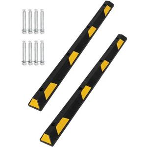 GarveeTech 72 in Rubber Parking Curb, Heavy Duty Curb Parking Stoppers with Reflective Stripes for Garage Bumpers, 55000 LBS Capacity, 2pcs