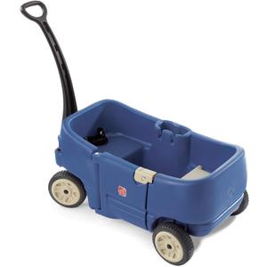 Step2 Wagon for Two Plus, Kids Ride On Toy, Stroller Substitute, Includes Seat Belts, Made of Durable Plastic, Max Weight 75 lbs., For Toddlers 1.5-5 Years Old, Denim Blue