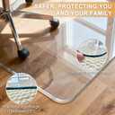 Azadx Tempered Glass Chair Mat for Carpet 32" x 48" Heavy Duty Office Chair Mat for Carpets 1/5" Thick for Carpeted Floor/Hard Floor Easy Glide Carpet Protector with Round Corner and Polished Edge
