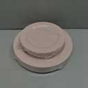 FLOWERCAT 60PCS Pink Plastic Plates - Heavy Duty Pink Plates Disposable for Party/Mother's Day/Wedding - serving 30 guests Include 30PCS 10.25inch & 30PCS 7.5inch