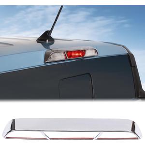 Car Third 3rd Brake Light Trim Frame Compatible with Ford Maverick 2022-2025 Third Brake High-position Center LED Light 3rd Brake Tail Light Shell Cover High Mount Stop Lamp Protect Chrome Accessories (White Bright)