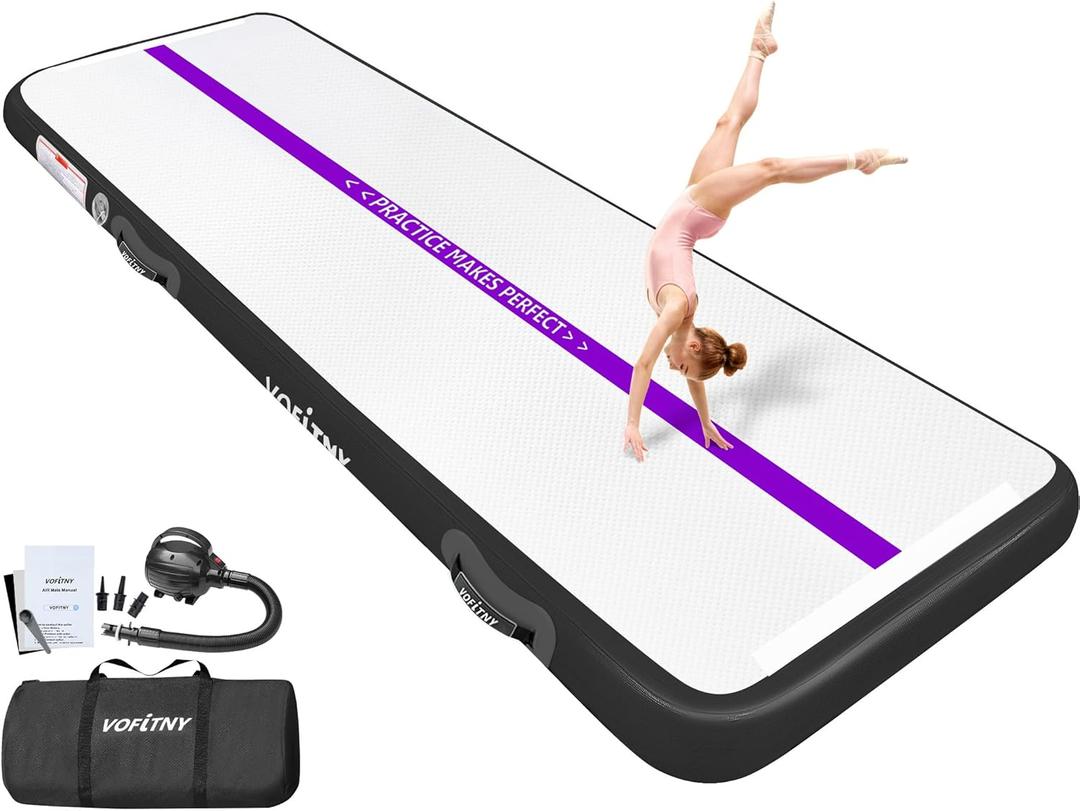 6.6 ft VOFiTNY Inflatable Gym Mats 4-in Thick Air Mat Tumble Track for Home/ Gymnastics/ Cheer/ Tumbling