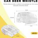 4 PCS Deer Whistles for Cars, Avoid Collisions Animal Alert Device with Adhesive Tapes, Universal Deer Warning Whistle for SUVs Trucks Motorcycles, Car Accessories (White)