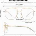 Cyxus Oversized Aviator Blue Light Glasses for Women Men Reduce Eye Strain UV Protection for Computer Screen 8299