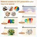 Blank Canvas Bag Zipper Pouch Makeup Bags Bulk Multi-Purpose Canvas Pencil Pouch Cosmetic Bag with Zipper Blank Travel Toiletry Bag for DIY Craft Storage(8.3 x 5 inches) (Beige)