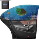 Car Window Shades(2 Pack)-Side Window Sun Shades, UV Protection Breathable Spandex Baby Window Covers, Universal Fit Most of Cars, Protect Privacy for Family (27.2"x39.8") Ocean Blue