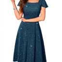 BeryLove Prom Dress for Teens: Sequin Formal Party Dress with Flutter Short Sleeves for Wedding & Cocktail Evening Events (XL)