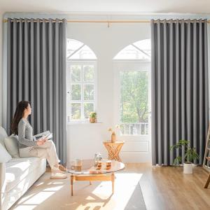 Windows Grey Blackout Curtains 95 inches Long 2 Panels Set Grommet Blackout Drapes Energy Saving Noise Reducing Thermal Insulated for Bedroom Living Room Nursery