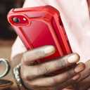 SUPCASE [Unicorn Beetle EXO Series] Case for iPhone SE 3rd Gen (2022) / iPhone SE 2nd generation (2020) , Premium Hybrid Protective Clear Bumper Case for iPhone SE /7/8 (Red)