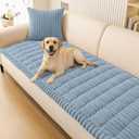 Smiry Couch Cover for Dogs, Non Slip Washable Sofa Protector for Pets, Soft Furniture Cover for Pet, Stylish Sofa Covers, Cozy Protect Against Fur, Dirt & Everyday Messes (Haze Blue, 27.6" x 82.7")