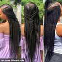 DOSAY 36" Braided Wigs for Black Women Full Lace Front Box Braids Wig with Baby Hair Knotless Cornrow Box Braids Wig Natural Deep Side Part Goddess Synthetic Braided Wig for Daily Use