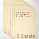Baltic Birch Plywood - 1/8 Inch Thickness - 8" x 12" Wood Sheets for Laser Cutting, CNC Cutting and Crafts - Pack of 8, by TX liteart